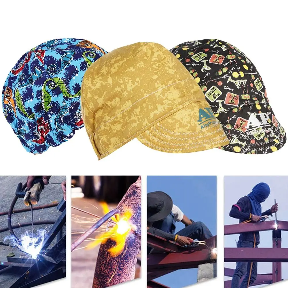 Elastic Anti-scalding Welding Hat Sweat Absorption Flame Resistant Welder Work Cap Welding Protective Hats Welder Protection