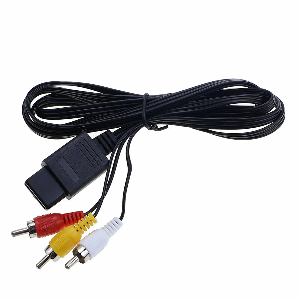 JCD 1.8m AV Audio Cable Composite Video Cord 6 Feet Line Compatible For N64/GameCube/NGC SNES SFC TV Cord Wire Game Console