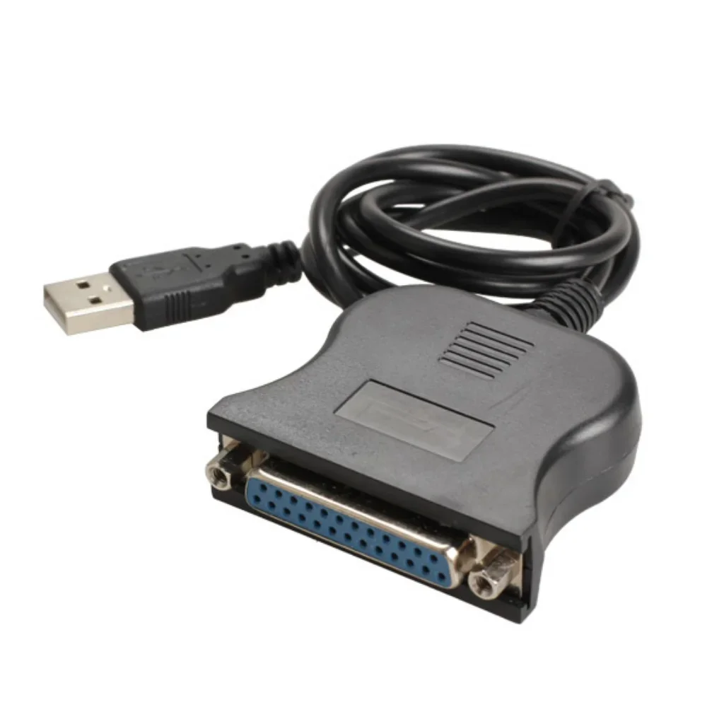 USB A To IEEE 1284 Parallel 25-Pin LPT Print Converter Cable USB to DB25 Female Port Adapter Cord for Desktop PC Printer Office