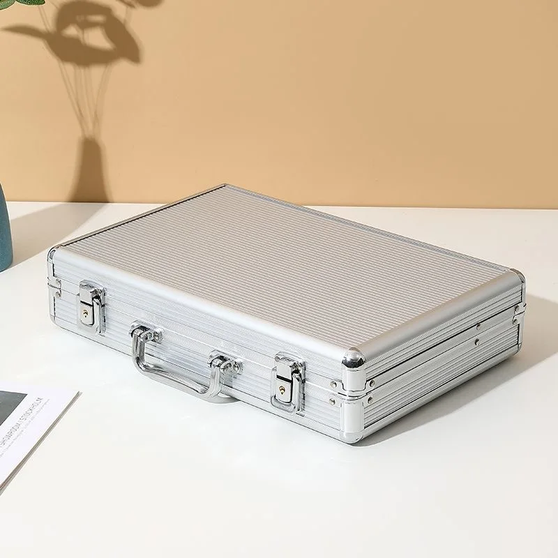 DELESYS 6/12/24 Slots Large Capacity Silver Color Aluminum Alloy Watch Storage Box Multi-Purpose Metal Storage Box With Lock