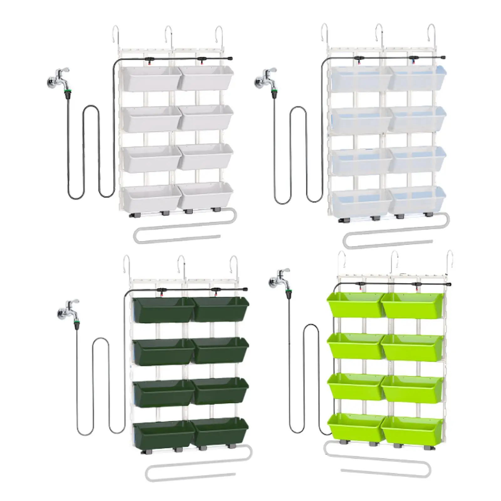 

8 Pieces Garden Wall Planter Vertical Plant Pot Raised Flower Bed with Drip