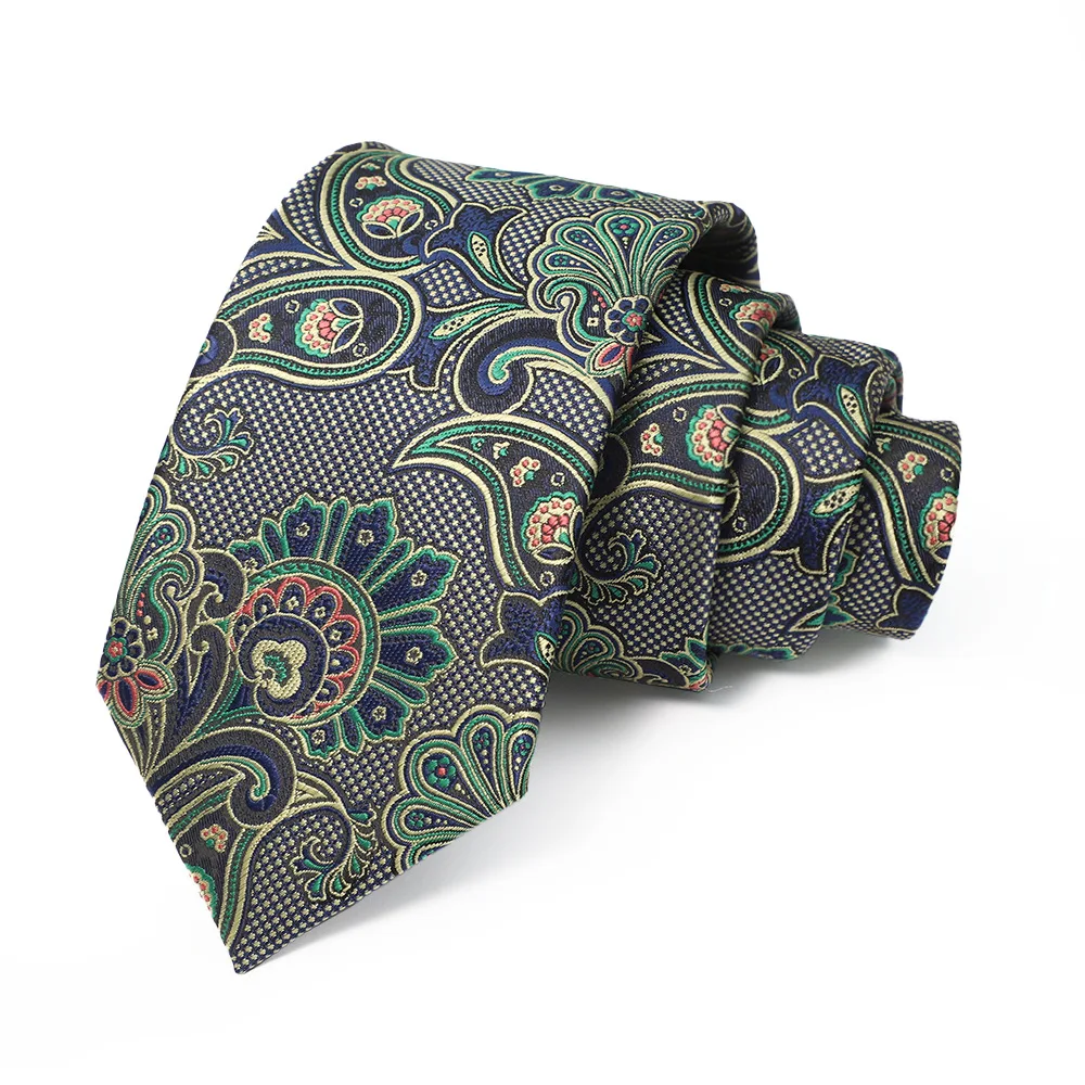 Men Business Tie Elegant Luxury High Quality Jacquard Fashion Paisley Stripe Wedding Banquet Business Formal Party Accessories