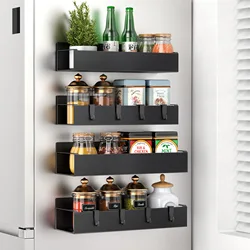 1/2/4pcs Kitchen Perforation-free Refrigerator Magnetic Storage Rack Side Multi-purpose Magnetic Absorption Storage Rack