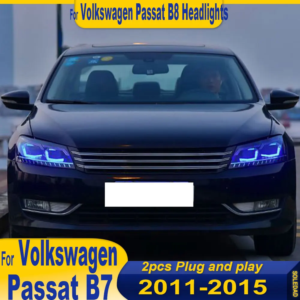 Car Styling headlights for VW Passat B7 Headlights 2011-2015 LED Headlight DRL Hid Head Lamp Bi Xenon Projector Lens Accessories