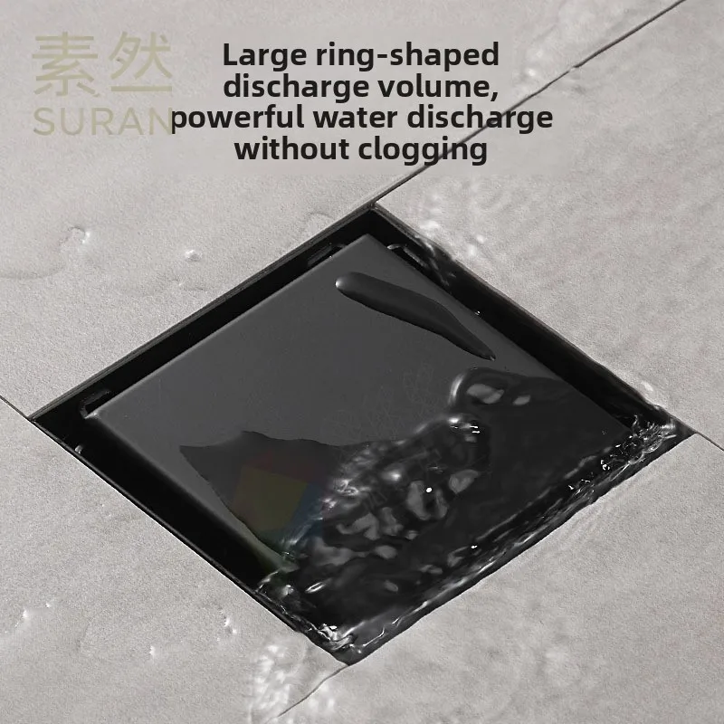 استنزاف أرضي غير مرئي، تصريف دش مخفي من الفولاذ المقاوم للصدأ 304 للحمام، مضاد للرائحة وسهل التنظيف