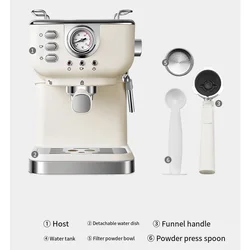 1050W Household 20bar Electric Coffee Maker Semi-automatic Italian Espresso Coffee Machine High Pressure Steam Milk Foam Machine