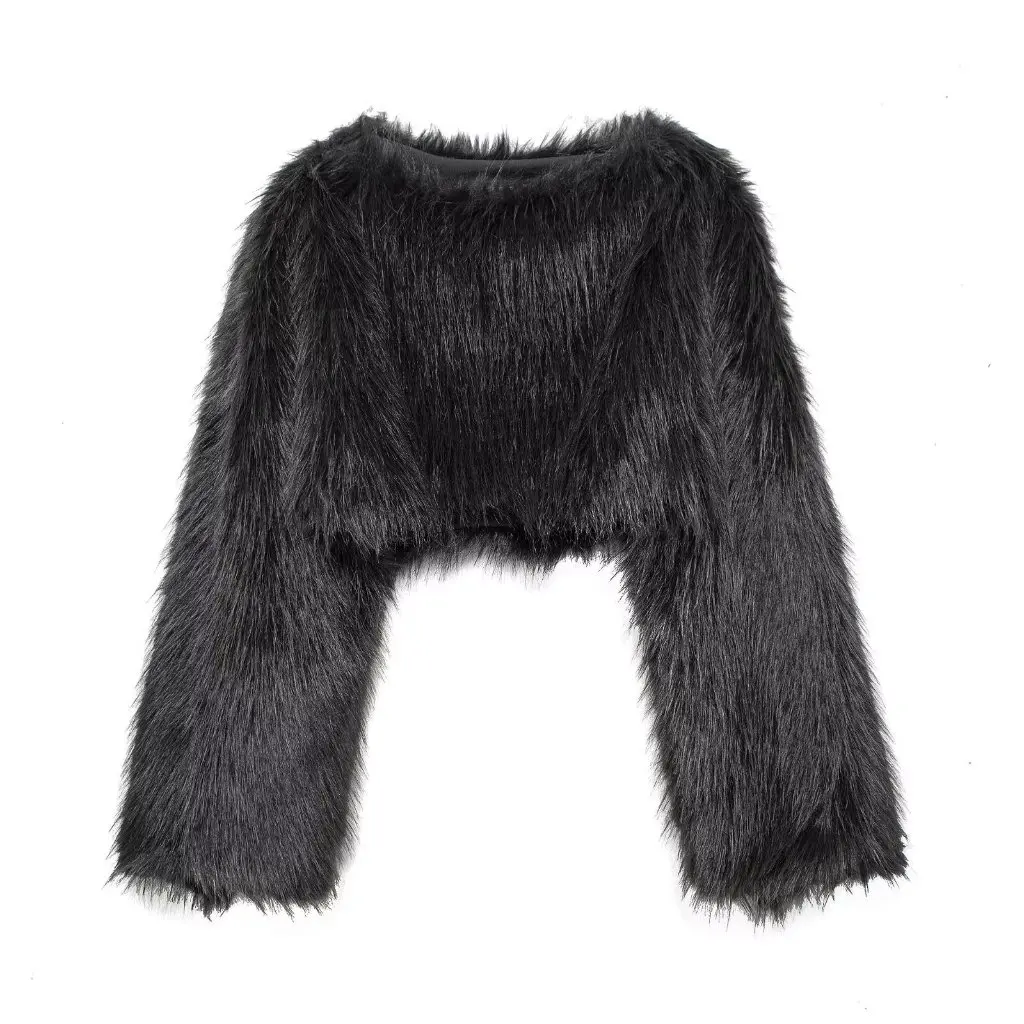 

Fashion Joker Women's Short Coat Autumn Faux Fur Effect Style D6168916