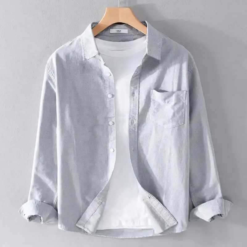 

Men's Long Sve irt Casual Loose Fit Student Sle Sun Protection Treaent Ice Sensation Cotton Blend Travel Suitable