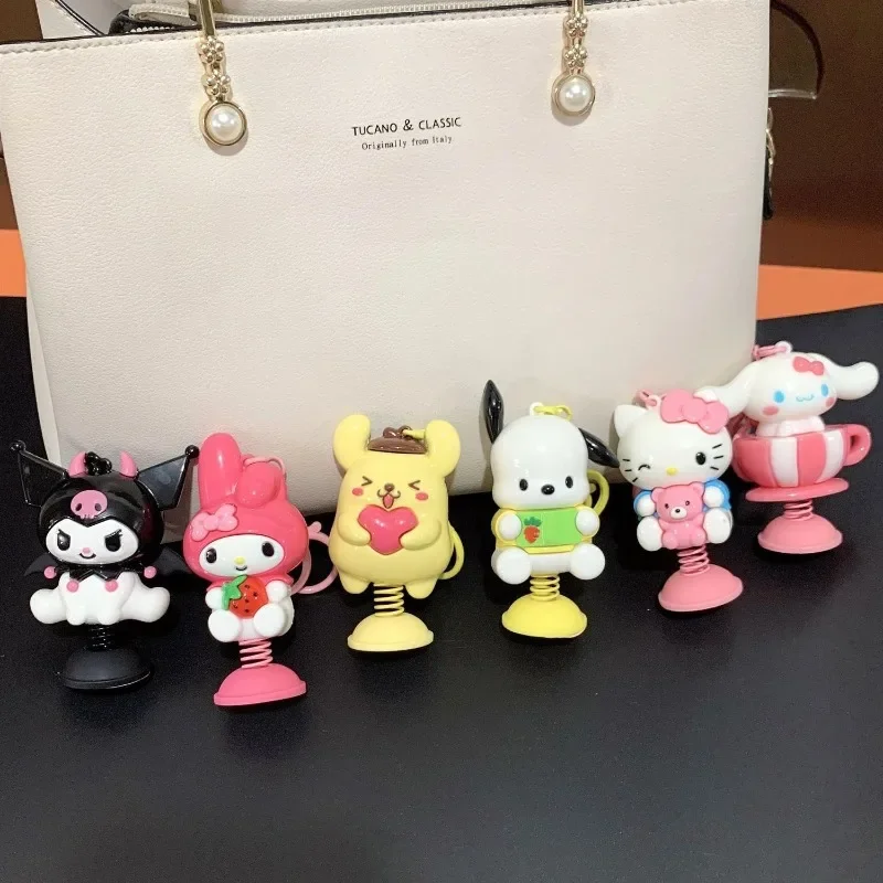 

Creative cute cartoon Sanrio kuromi cinnamoroll My melody HelloKitty car keychain pendant decoration gift animation peripheral