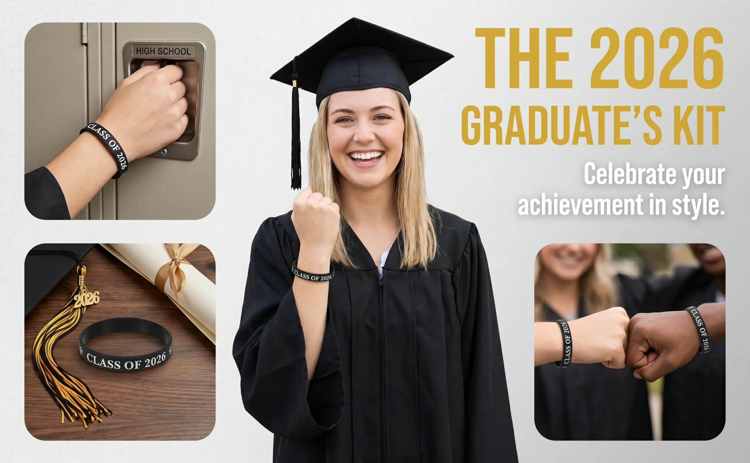 50 Pcs Graduation Favors Graduate Silicone Bracelet Class of 2026 Wristbands Commemorative