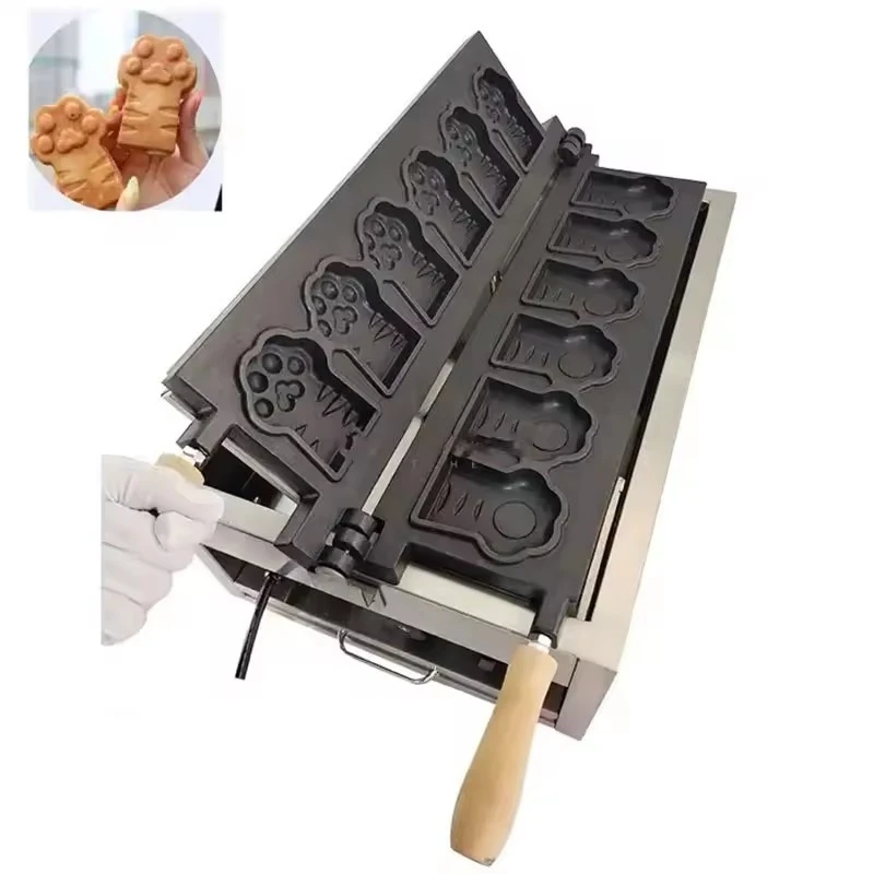 Commercial Dog Cat Paw Shaped Waffle Maker Electric Bear Waffle Stick Maker Cartoon Tiger Paw Waffle Iron Machine