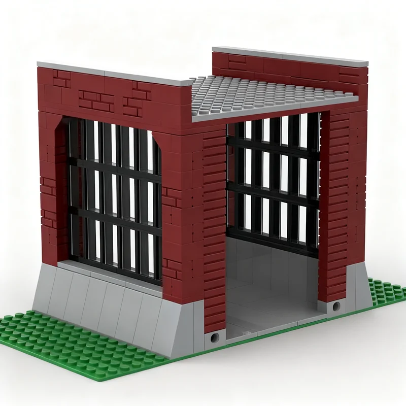 330 peças MOC Blocos de Construção Industrial, Modelo Modular de Paisagem Urbana, Arquitetura, Presentes de Natal, Brinquedos Educativos, Ideia de Blocos para Crianças