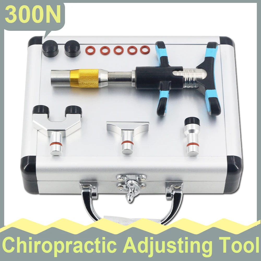 

300N Manual Chiropractic Adjustment Tool Health Care Massager Adjust Vertebration 10 Levels 3 Heads Home Use Massage Instrument