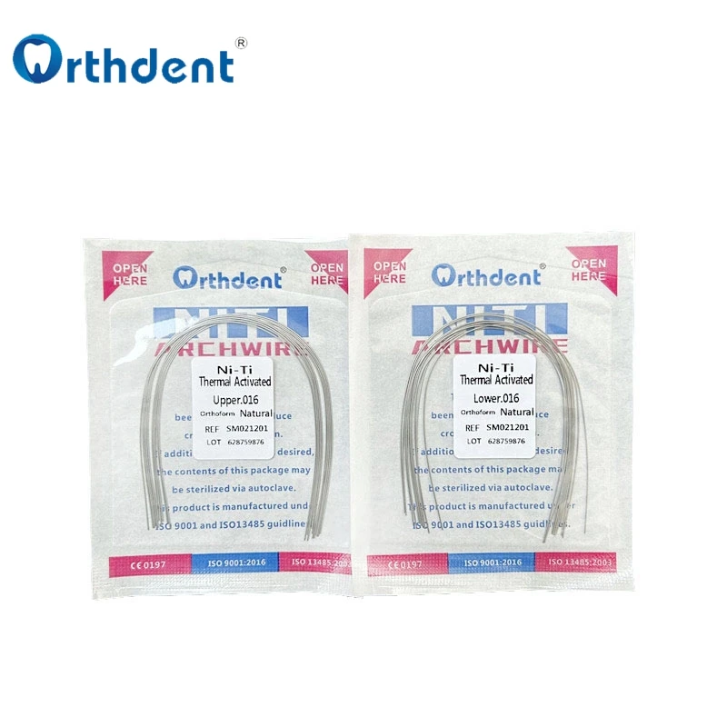 10 Packs Dental Thermal Activated Arch Wires Orthodontic Niti Archwire Natural Form Dentistry Arc For Brace Round/Rectangular