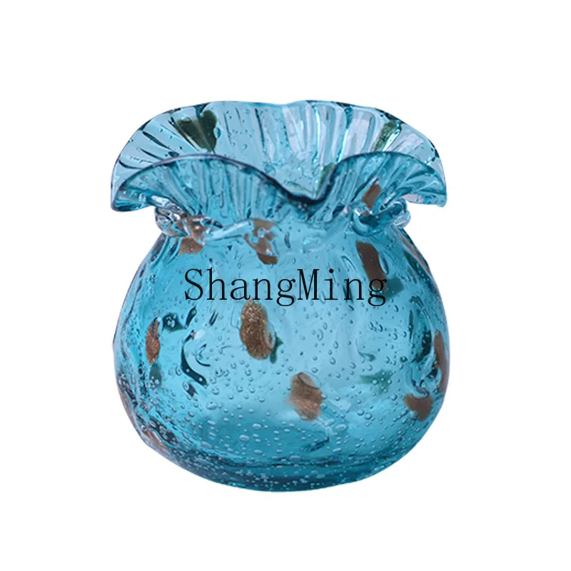 

DSA handmade glazed lucky bag vase porch dining table TV cabinet ornament flower arrangement decorative flower device