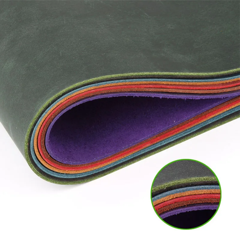 Pelle di cavallo pazzo, vera pelle, pelle di vacchetta, fai da te fatta a mano, tessuto in pelle con strato superiore, pelle rigida che cambia colore retrò