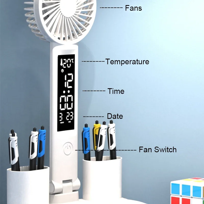 Lampada da tavolo ricaricabile per studio, lampada da tavolo lampada da lettura luce da tavolo a Led con ventola, lampada da lettura a Led con