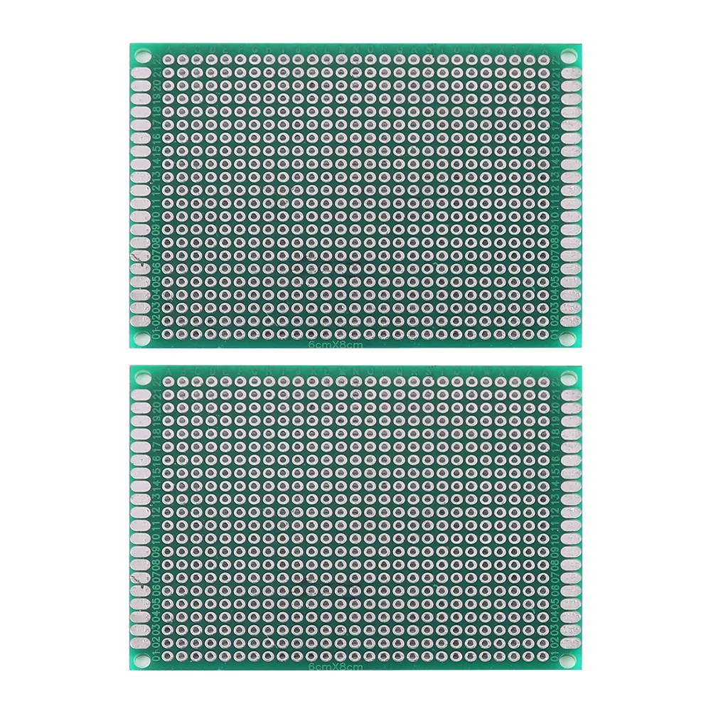 2 قطعة 6*8 سنتيمتر مزدوجة الجانب العالمي الدوائر المطبوعة Protoboard لوحة دارات مطبوعة للإلكترونيات ذاتية الصنع