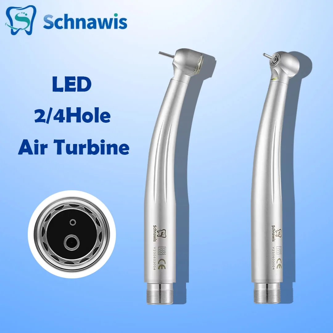 

Schnawis LED Dental High Speed Handpiece Dentistry Air Turbine Handpiece with Four Water Sprays Handpiece 2/4Hole Dentist Tool