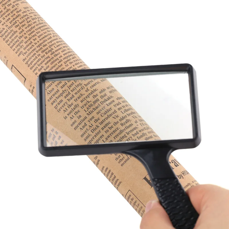 Bview Art 100x50mm Rectangular Elderly Book Reading Magnifier Handheld Square Jewelry Identification Magnifier