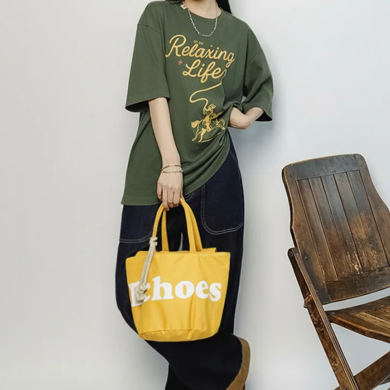 

Женская сумка-ведро Maden из желтого холста, повседневная, легкая, для путешествий, на одно плечо, через плечо, тоут, для города