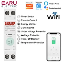 Disyuntor inteligente Tuya WiFi, temporizador MCB 1P + N 63A, energía kWh, medidor de corriente de voltaje, Protector, interruptor de Control remoto por voz