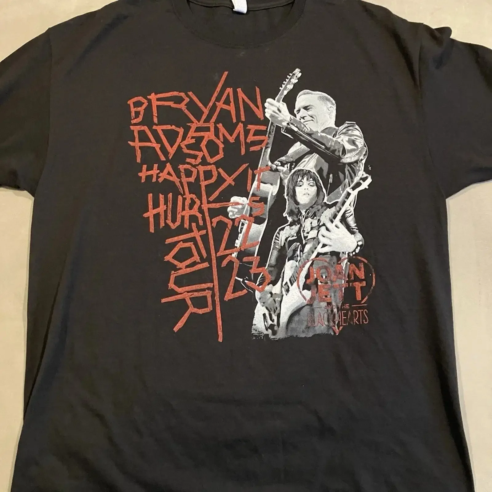 Футболка для концертов BRYAN ADAMS So Happy It Hurts Tour 2023, винтажная, с эффектом потертости, модная, универсальная, удобная, размер XL, в стиле Joan Jett.