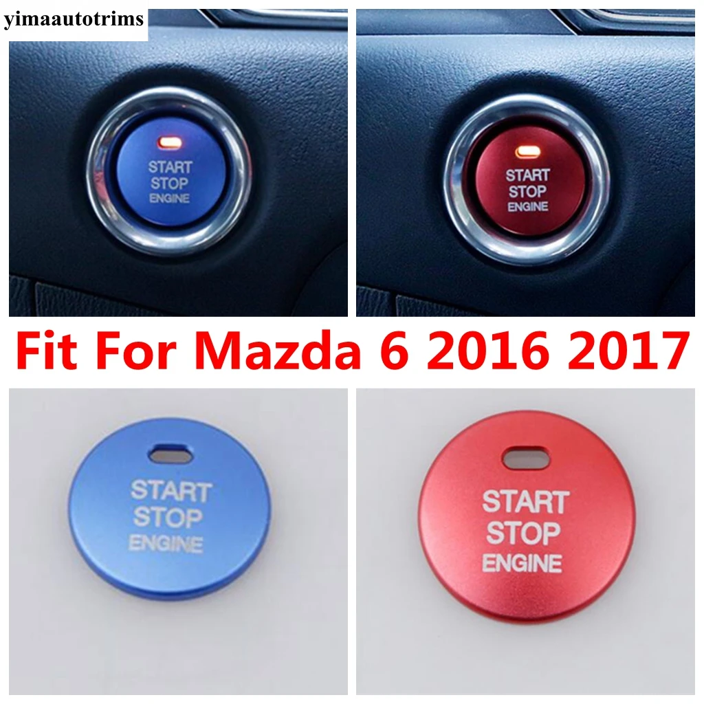 Engine Start Stop Ring Keyless System Button Sequin Decoration Cover Trim Metal Accessories Interior Fit For Mazda 6 2016 2017