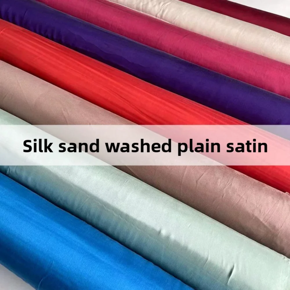 

Natural Mulberry Silk Fibroin Crepe Satin Fabric for Summer Clothing Shirts Dresses Fabrics By The Meter Diy Sewing Cloth