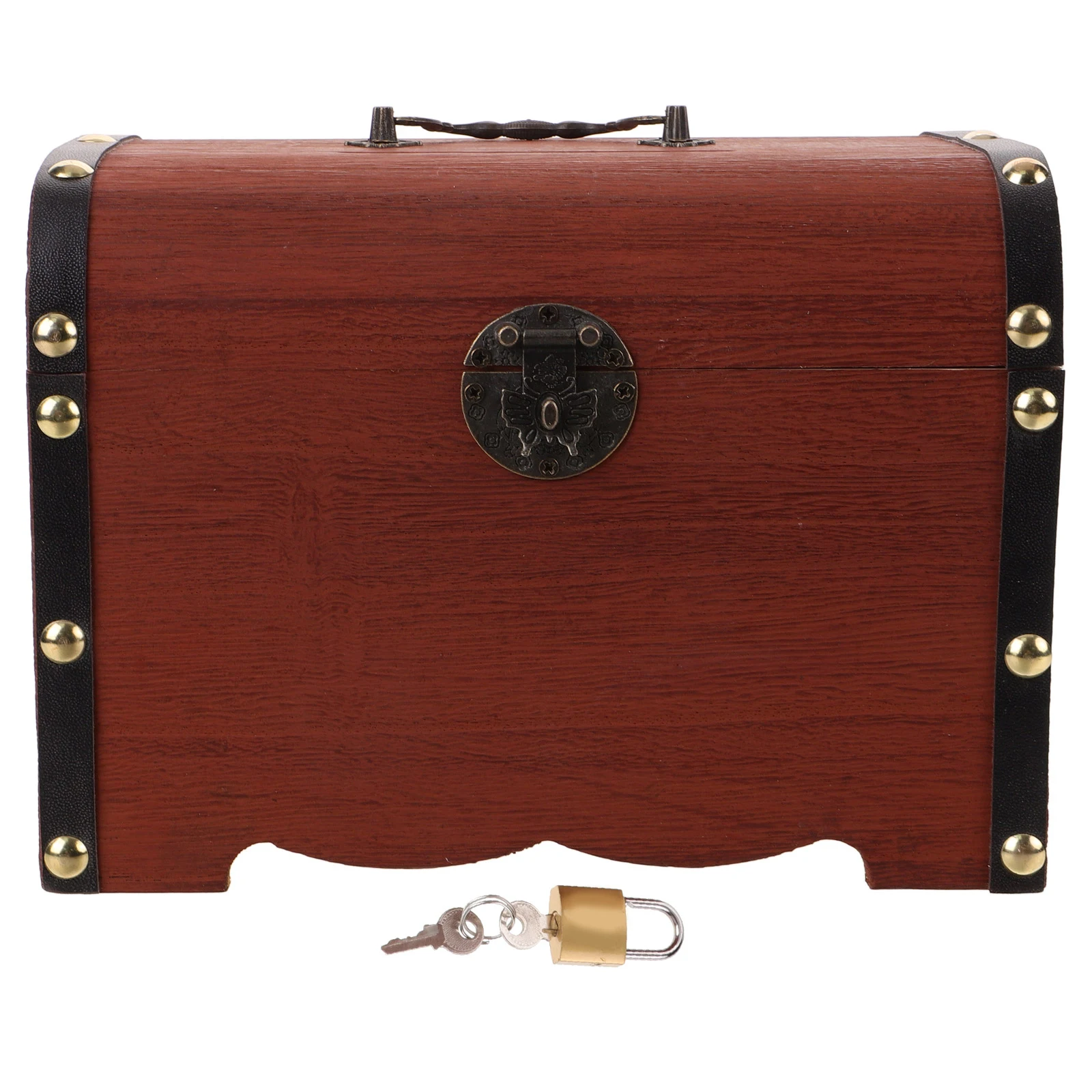 Retro Solid Wood Money Box Lock Large Capacity Coin Storage Bank Treasure Chest Vintage Beads Box Organizer Home Decor Kids
