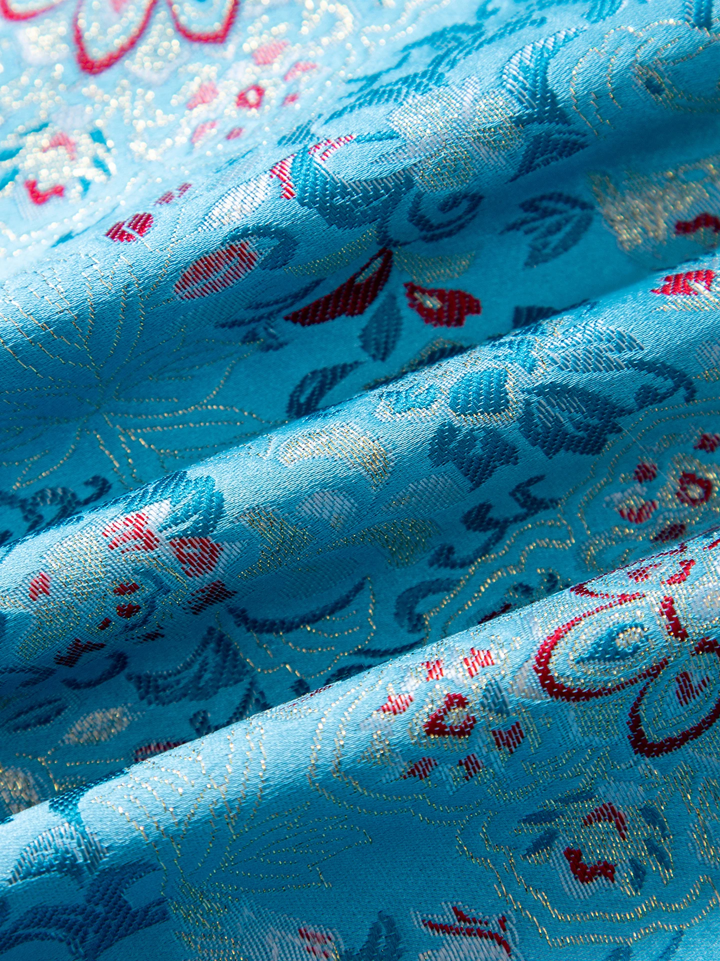 Nuovo stile cinese elegante moda perline jacquard girocollo manica lunga monopetto versatile giacche blu donna primavera