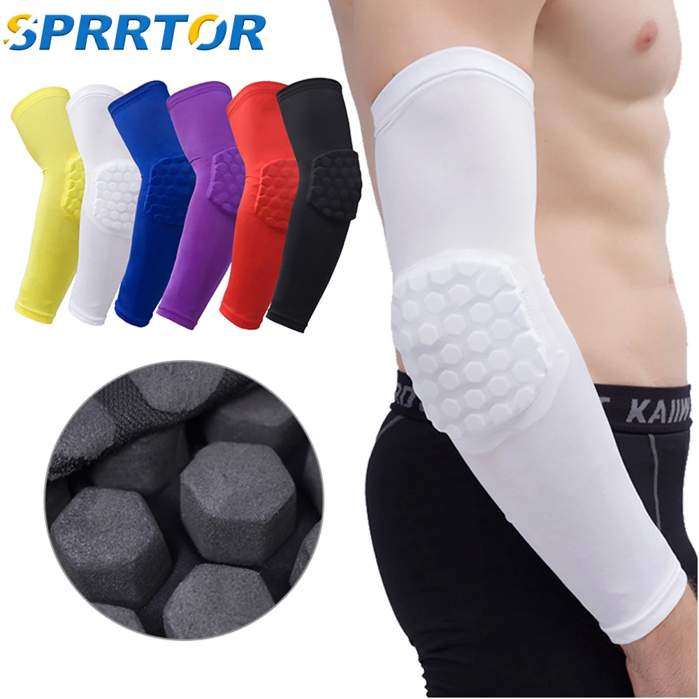 

1Pc Arm Sleeve Armband Elbow Support Basketball Arm Sleeve Breathable Football Safety Sport Elbow Pad Brace Gym Protector