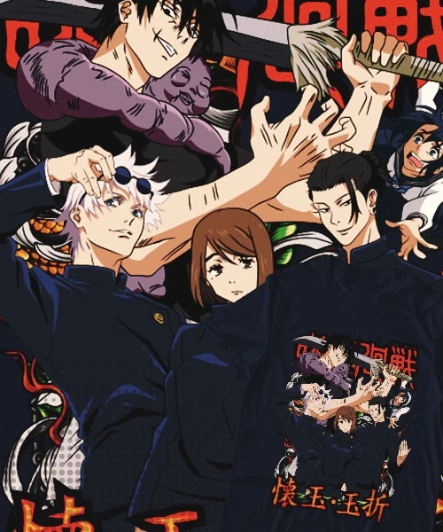 

Новая летняя футболка из высококачественного хлопка с аниме-принтом Jujutsu Kaisen, семейная версия, для взрослых и детей, мягкая, свободная, с коротким рукавом, для косплея