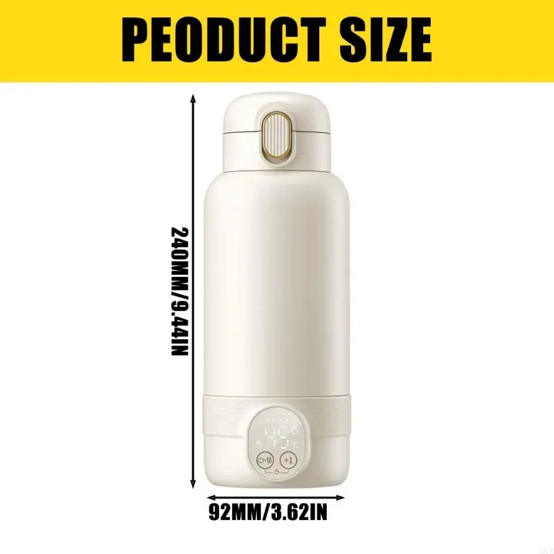 Портативный подогреватель бутылочек для младенцев, емкость для молока 500 мл, регулируемый дисплей температуры, портативный с