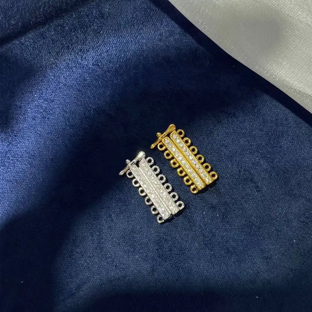 

Оптовая продажа DIY стерлингового серебра 925 пробы SIX ROWS ожерелье браслет застежка крючок аксессуары для жемчуга 3-6 мм 5 шт./лот
