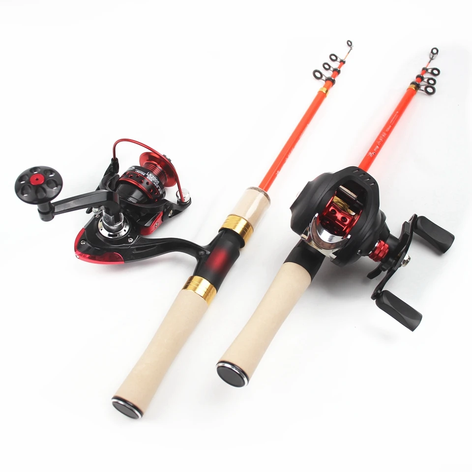 1.5M  Portable Ultra Light Travel Carbon Rod Fishing Tackle Set Ultrashort Spinning Casting Rod and Reel Combination Pesca