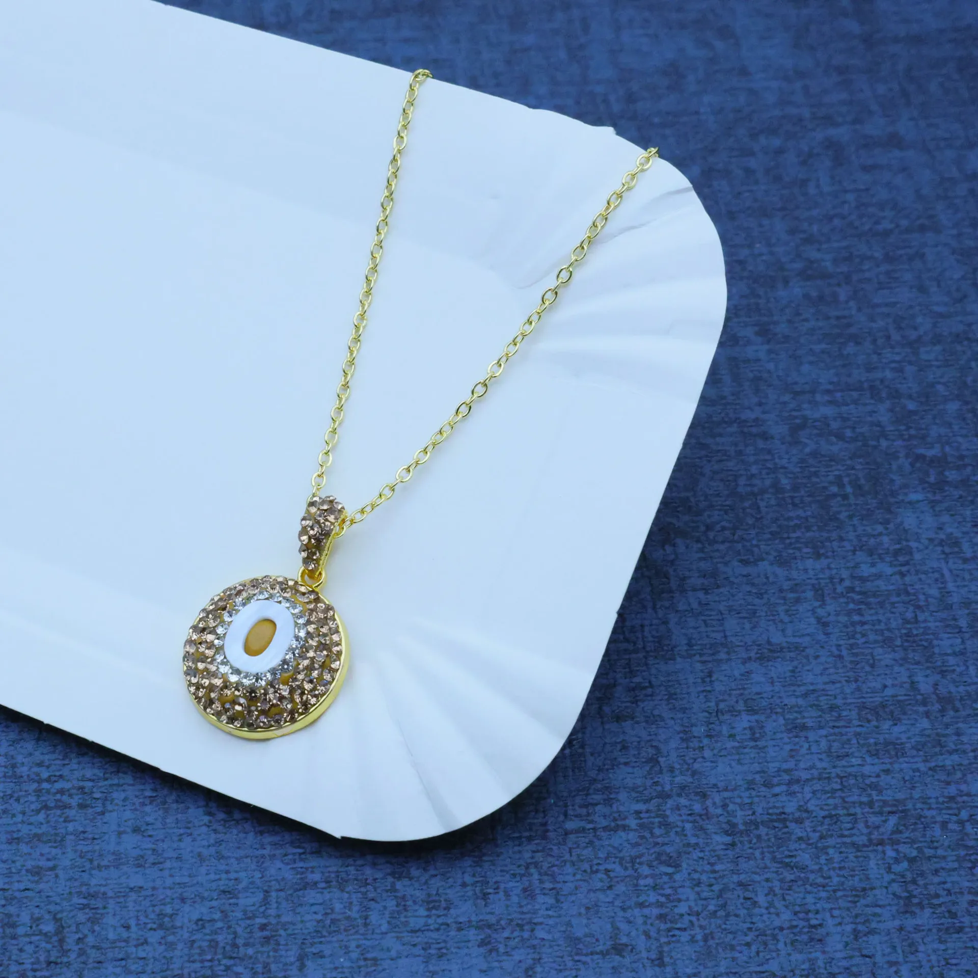 DIY accessories Cross-border natural shell carving high-end letter O handmade design light luxury three-piece women's jewelry