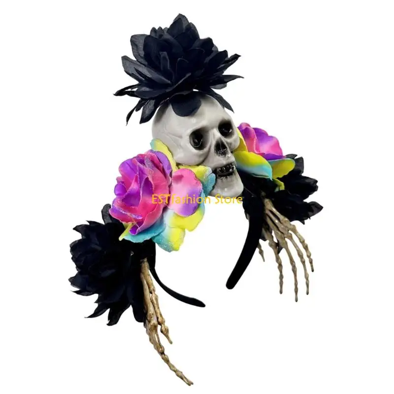 Y5GC Skeleton Hand Hairband Theater Performances Head Accessory Halloween Decoration