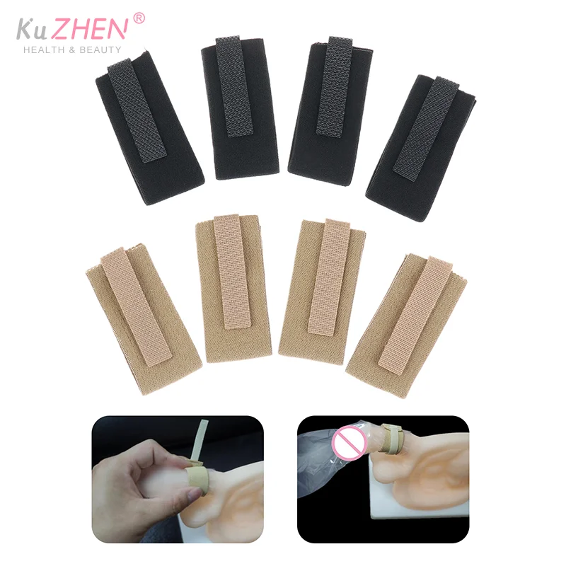 10Pcs 조정 가능한 남성 외부 카테터 스트랩 고정 소변 가방 남성 요실금 음경 클램프 고정 장치 재사용 가능한 홀더 밴드