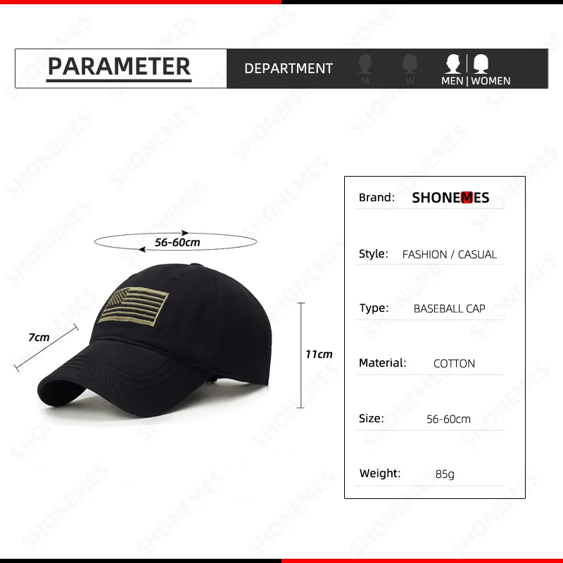 Shonemes Embroidery Flag Basetball Cap Sports USA Snapback Caps Outdoor Adjustable Hat Camo Black Green for Men Women