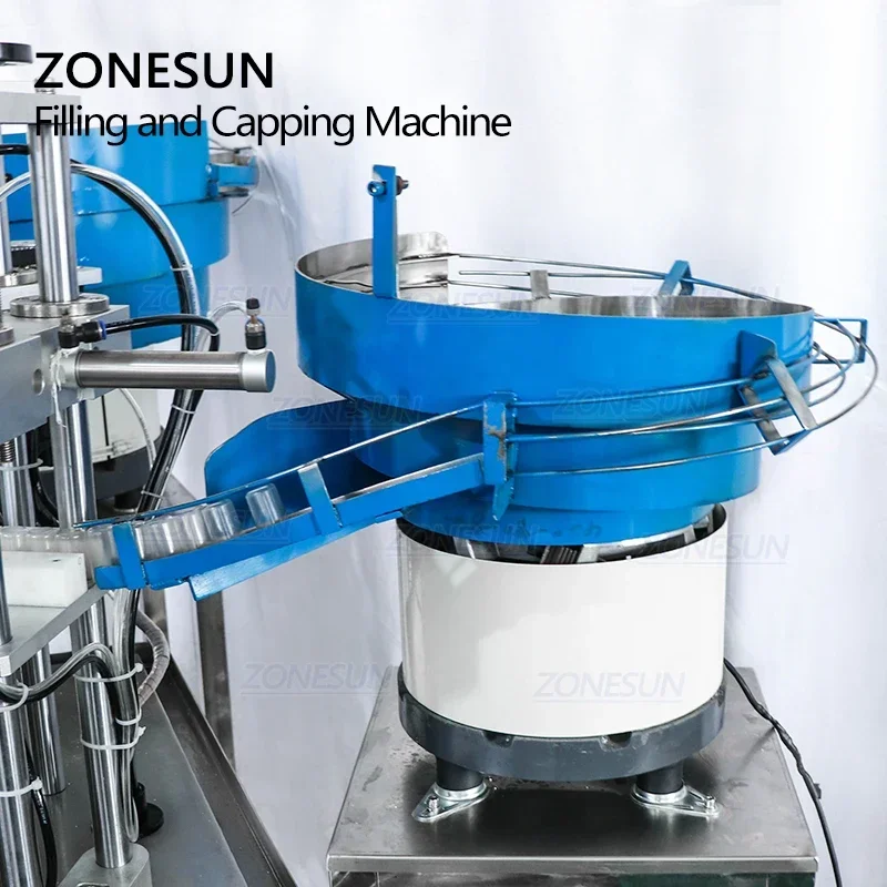 ZONESUN-máquina de llenado y tapado de botellas de esmalte de uñas cosmético, llenador de Perfume y agua de vidrio de plástico completamente automático