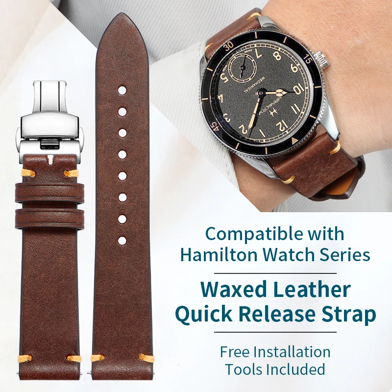 

Compatible with genuine leather watch straps of Hamilton, Khaki Aviation, Field, Navy, and American Classic watch series 20mm