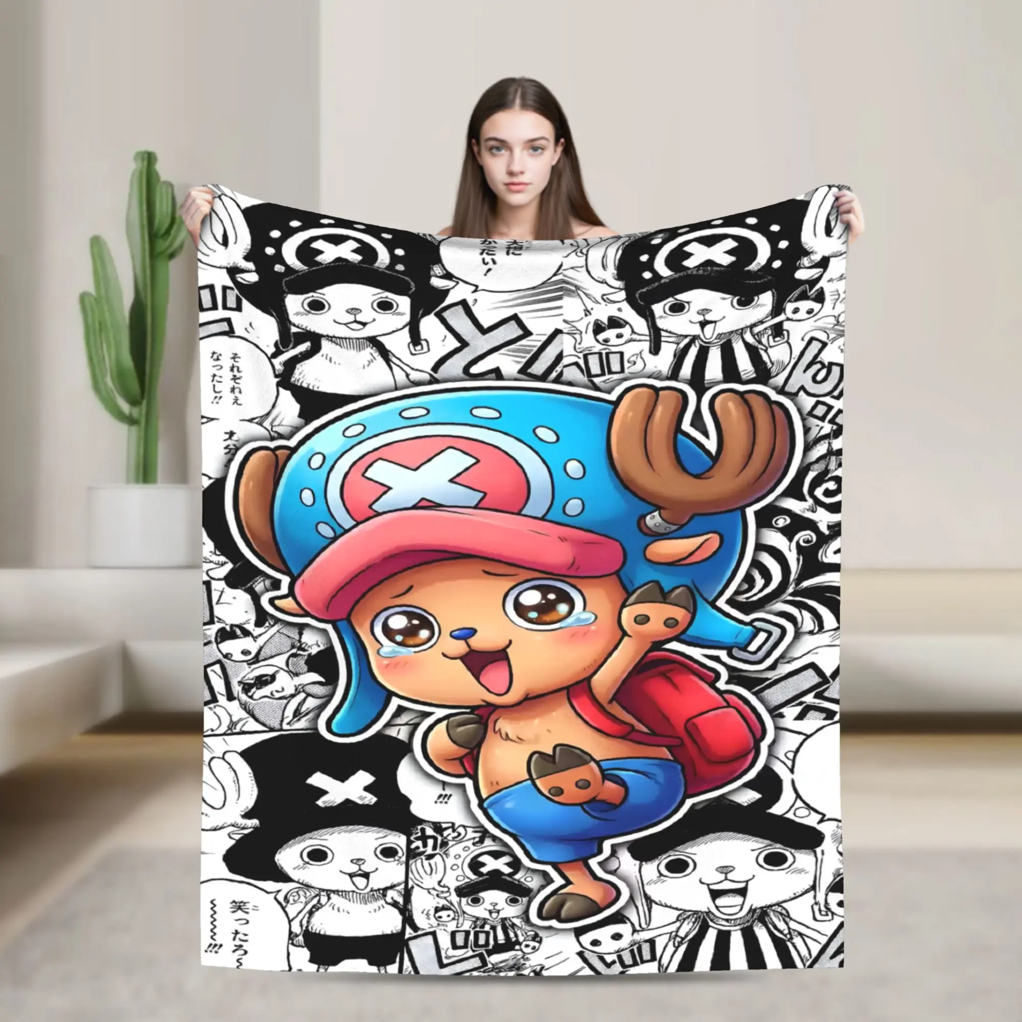 Custom Sofa Fleece Chopper Janpan Anime Throw Blanket Warm Flannel  Blankets for Bedroom Car Sofa Quilt
