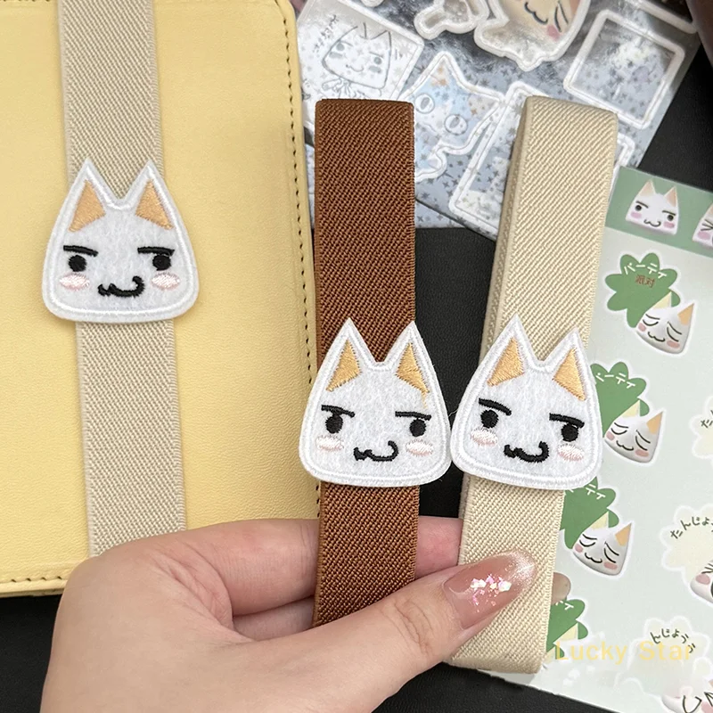 Cartoon Kitten Notebook Decoration Straps Elastic Loose-leaf Notebook Band Binding Rope Binder Strap High Quality Notebook Strap