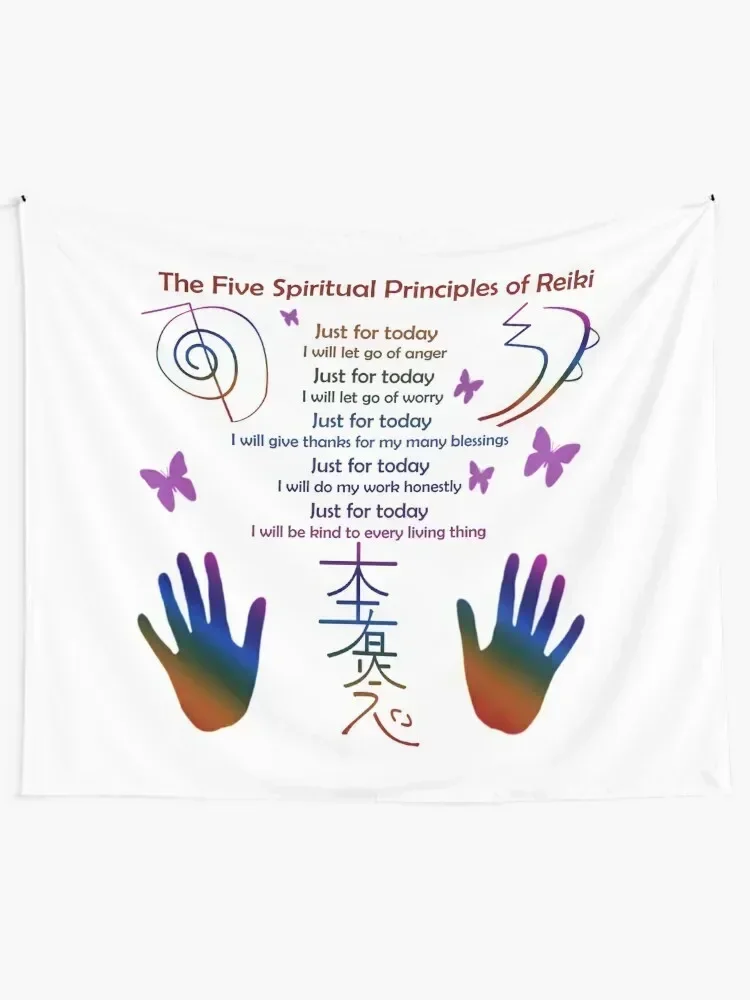 The 5 Principles of Reiki Tapestry Kawaii Room Decor Room Decorations Aesthetic Tapestry