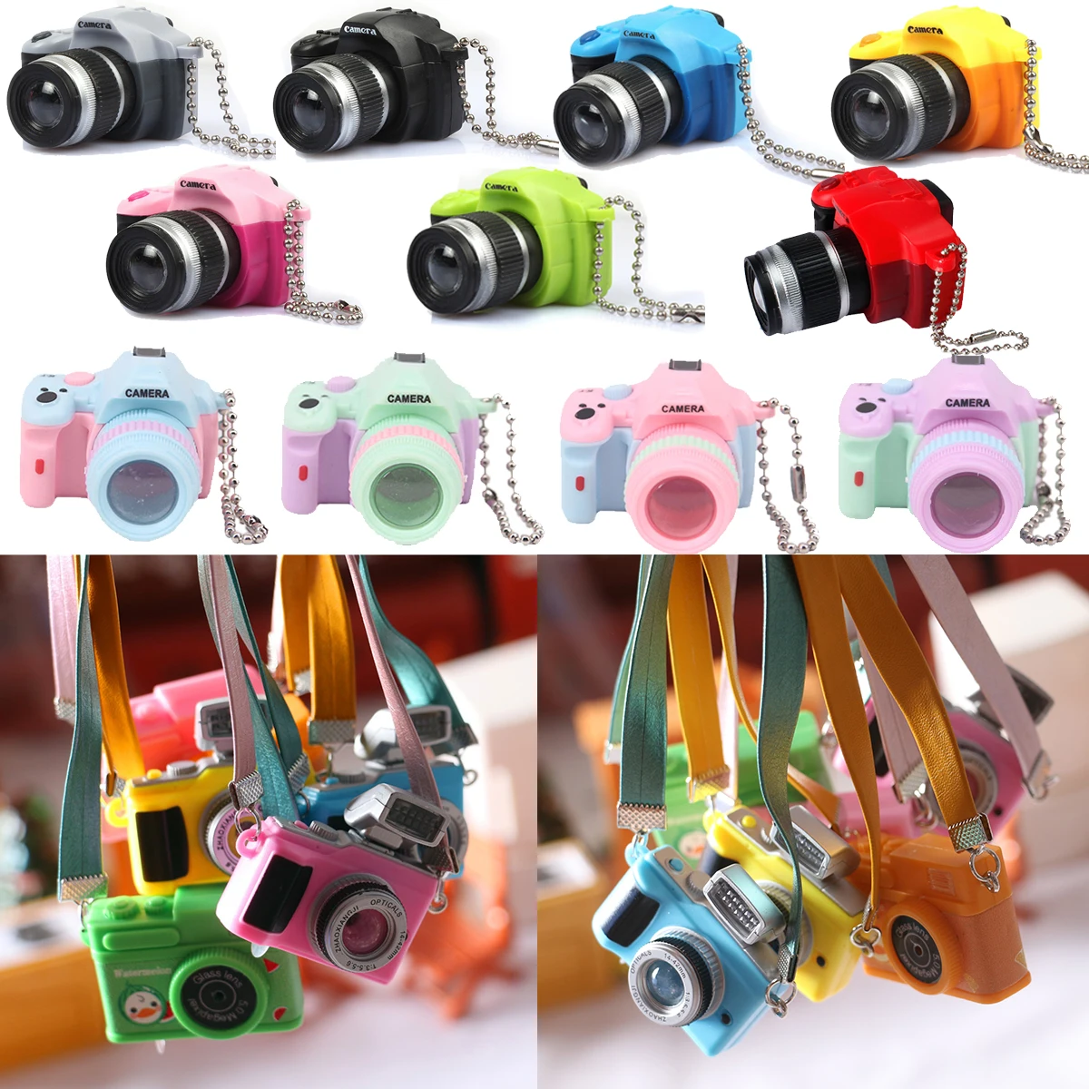 1:12Dollhouse Toy Mini Camera SLR Camera Pendant Accessories Fit Barbies,BJD,Blythe Doll Children's Gift Girl DIY Toy