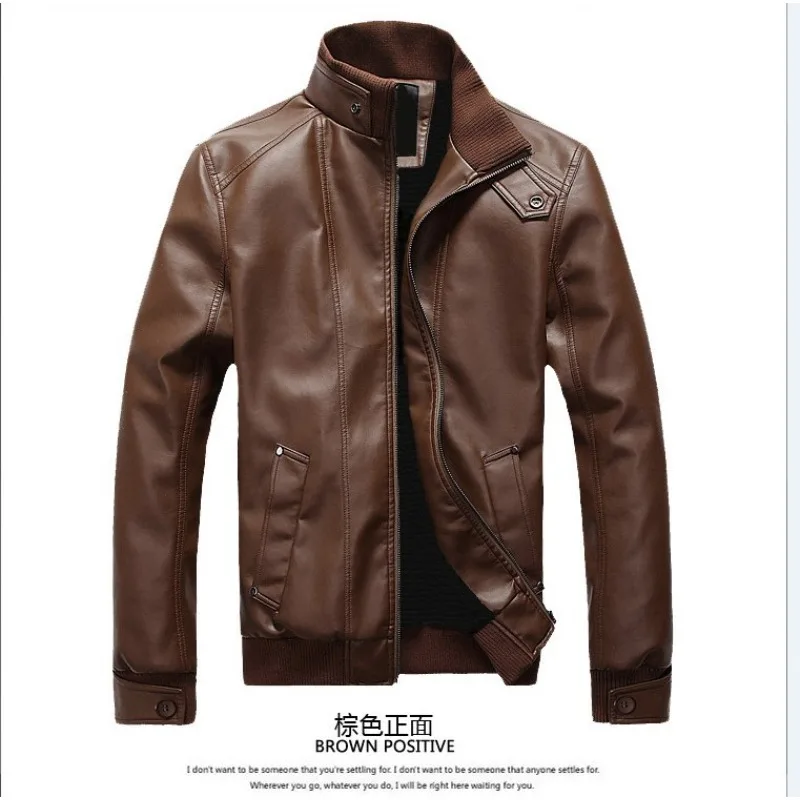 

2024 Brand Men's Leather Clothing Trade Men's Clothing Slim Locomotive Men's Leather Jacket Outer Wear Clothing Garment