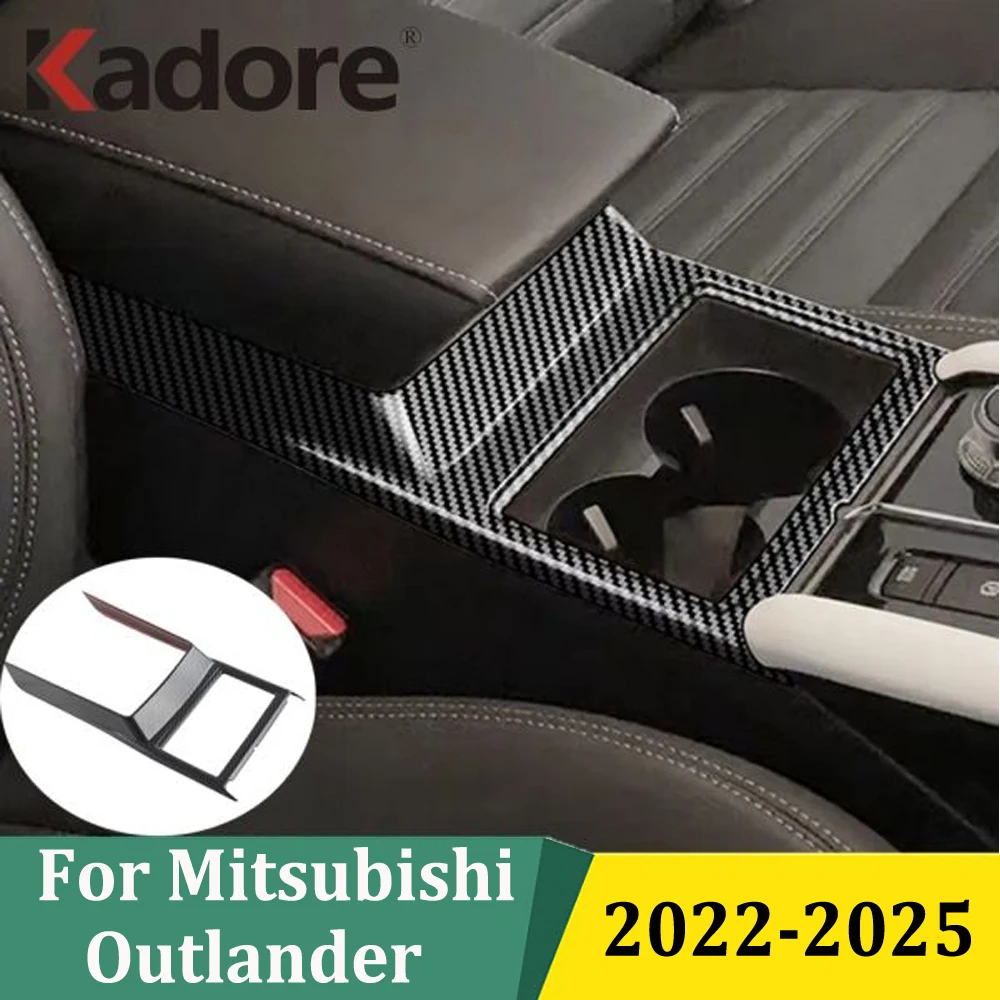 

Для Mitsubishi Outlander 2022 2023 2024 2025 ABS из углеродного волокна, передний держатель для стакана с водой, накладка, аксессуары для салона автомобиля (LHD)