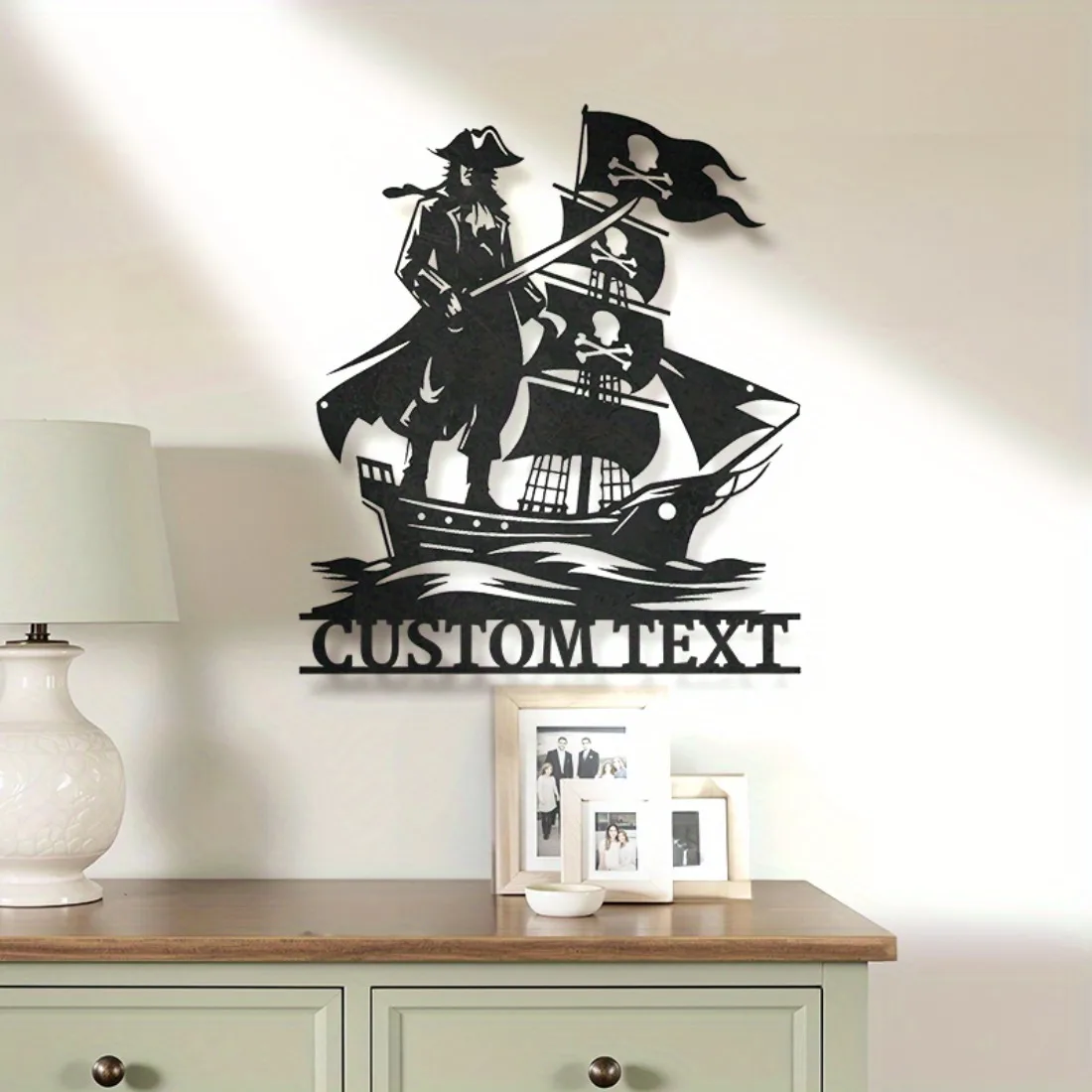 Custom Pirate Ship Metal Sign - High-Quality Nautical Home Office Man Cave Decor, Durable Precision-Made Custom Gift.