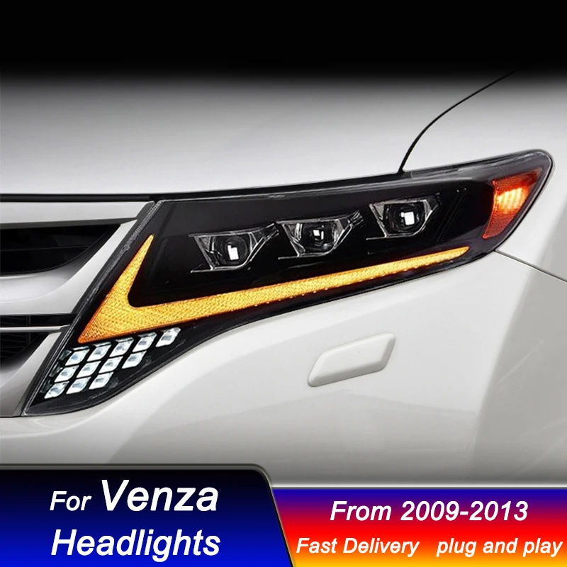 سيارة Led المصابيح الأمامية لتويوتا فينزا 2009-2013 لكزس نمط كامل LED DRL ديناميكية إشارة رئيس مصباح ثنائية زينون شعاع كشافات Accembly